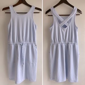 Calia by Carrie Underwood light blue sleeveless crisscross mini casual dress NWT